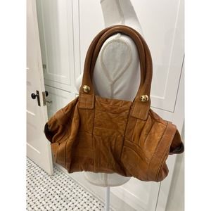 Chloe Patchwork Leather Satchel in Antelope